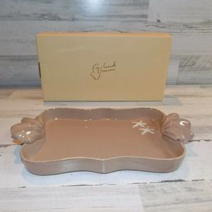 NIB Carmel Ceramica Brown Starfish Vanity Tray